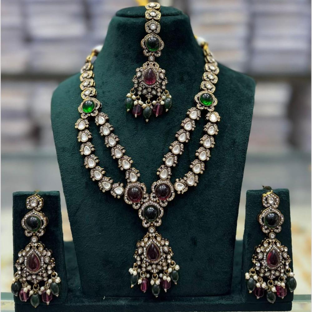 Manisha Jewellery Royal Glow Pota Stone And Pearl Necklace Set
