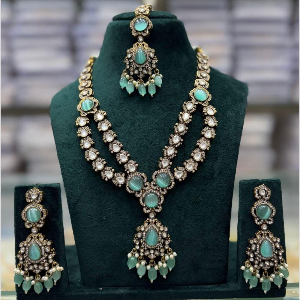 Manisha Jewellery Royal Glow Pota Stone And Pearl Necklace Set