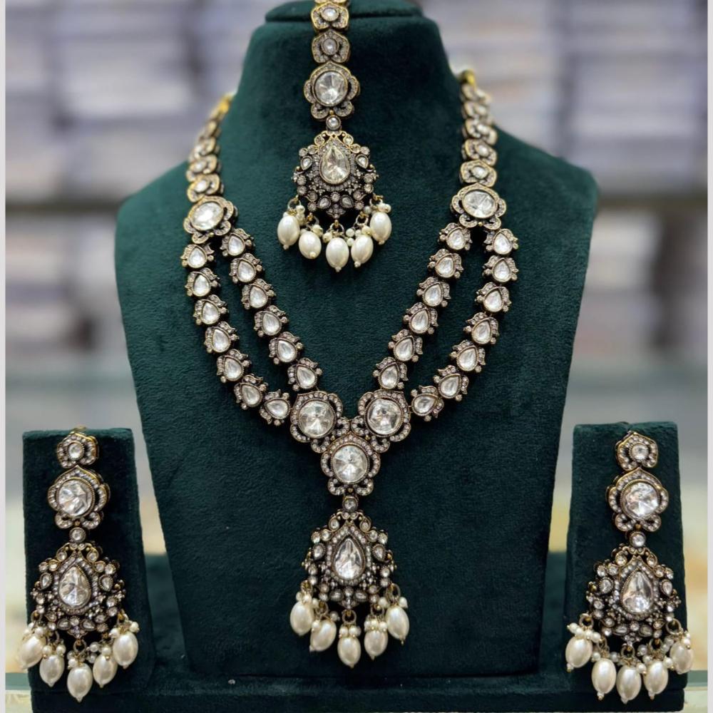 Manisha Jewellery Royal Glow Pota Stone And Pearl Necklace Set