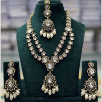 Manisha Jewellery Royal Glow Pota Stone And Pearl Necklace Set