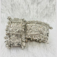 Manisha Jewellery Oxidiesd Plated Rustic Charm Openable Kada
