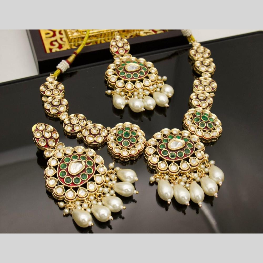 Manisha Jewellery Kundan And Pearl Necklace Set