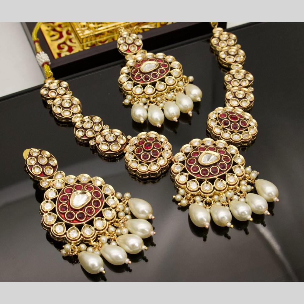 Manisha Jewellery Kundan And Pearl Necklace Set