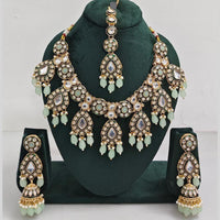Manisha Jewellery Kundan And Pearl  beads Necklace Set