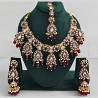 Manisha Jewellery Kundan And Pearl  beads Necklace Set