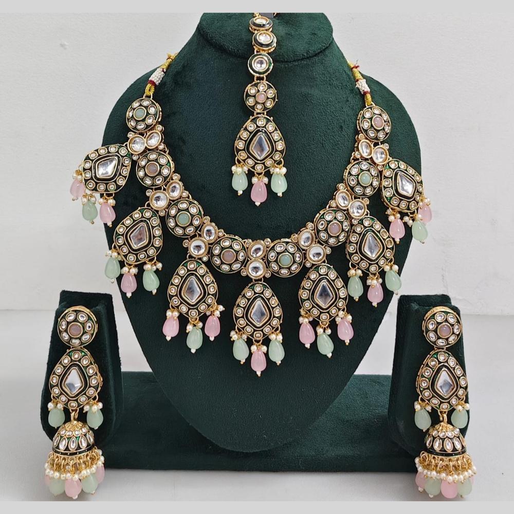 Manisha Jewellery Kundan And Pearl  beads Necklace Set