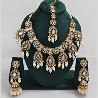 Manisha Jewellery Kundan And Pearl  beads Necklace Set