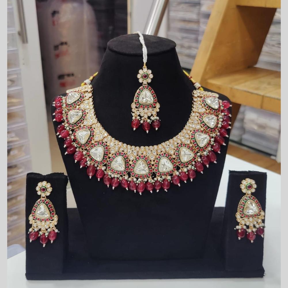 Manisha Jewellery Kundan Pearl And Beads  Necklace Set