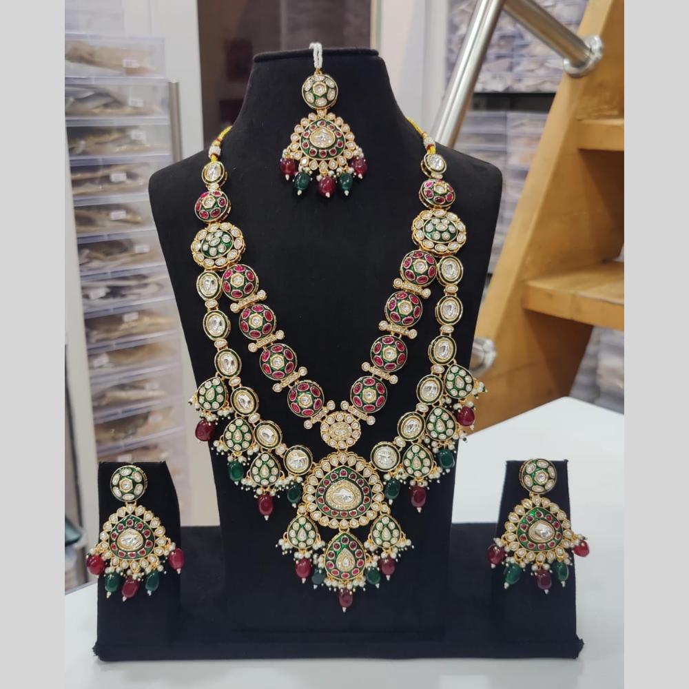 Manisha Jewellery Double Layer Kundan  Necklace Set