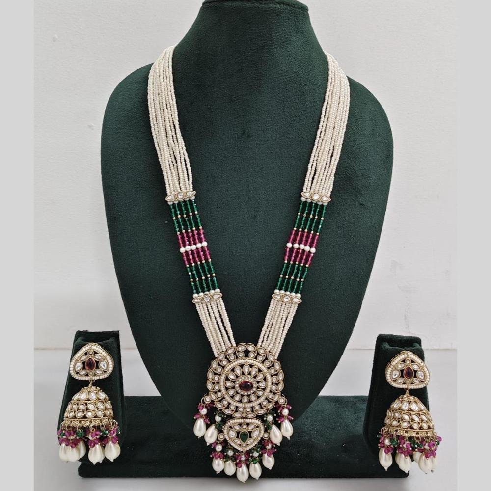 Manisha Jewellery Pearl And Kundan Stone Long Necklace Set