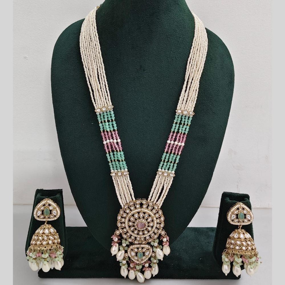 Manisha Jewellery Pearl And Kundan Stone Long Necklace Set