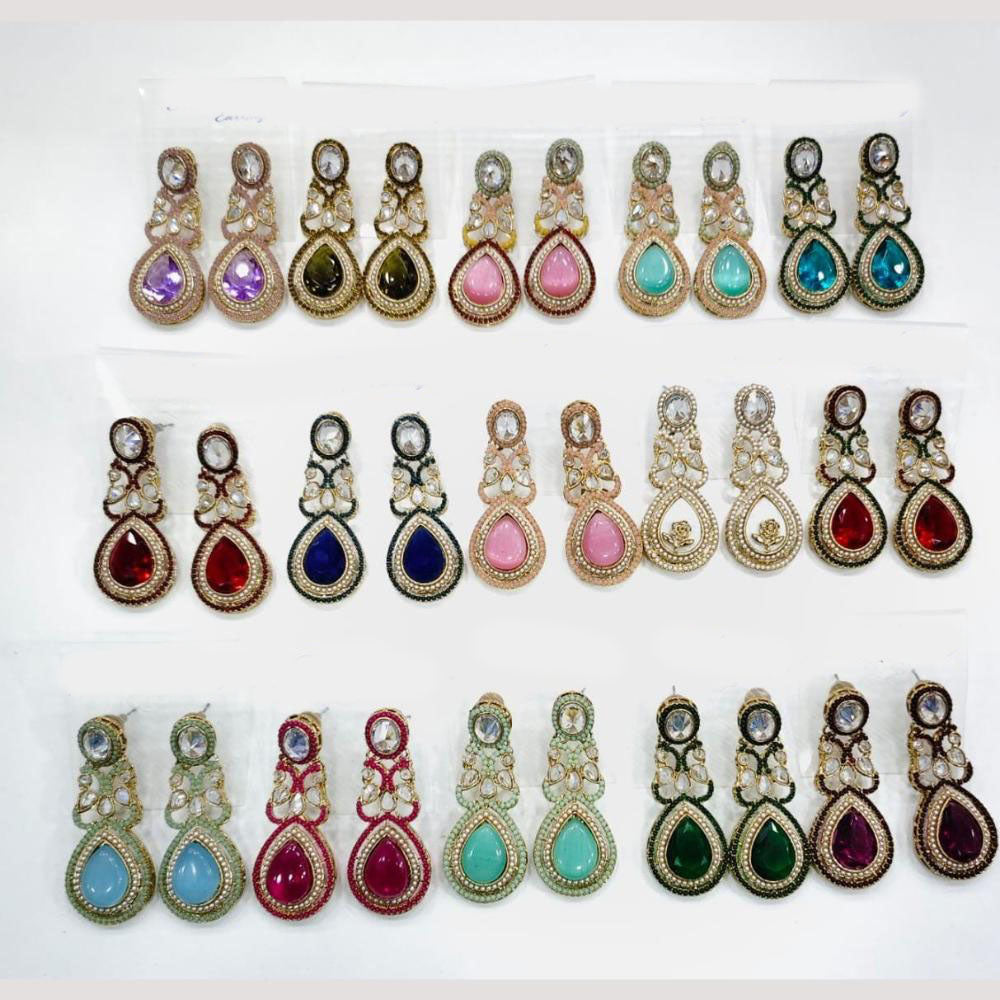 Manisha Jewellery Pota Stone And Pearls Dangler Earrings