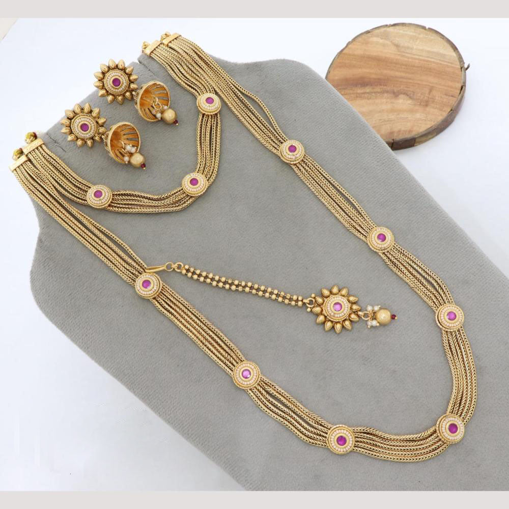 Manisha Jewellery Premium Kundan And Pearl Double Necklace Set