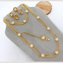 Manisha Jewellery Premium Kundan And Pearl Double Necklace Set