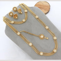 Manisha Jewellery Premium Kundan And Pearl Double Necklace Set