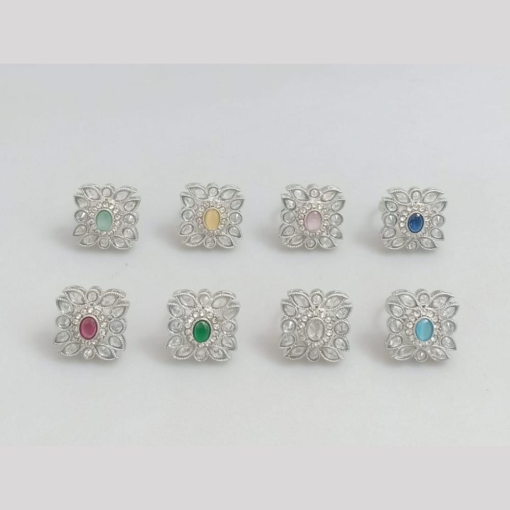 Manisha Jewellery Luxe Silver Plated Ring With Dazzling Crystal Stone Timeless Design