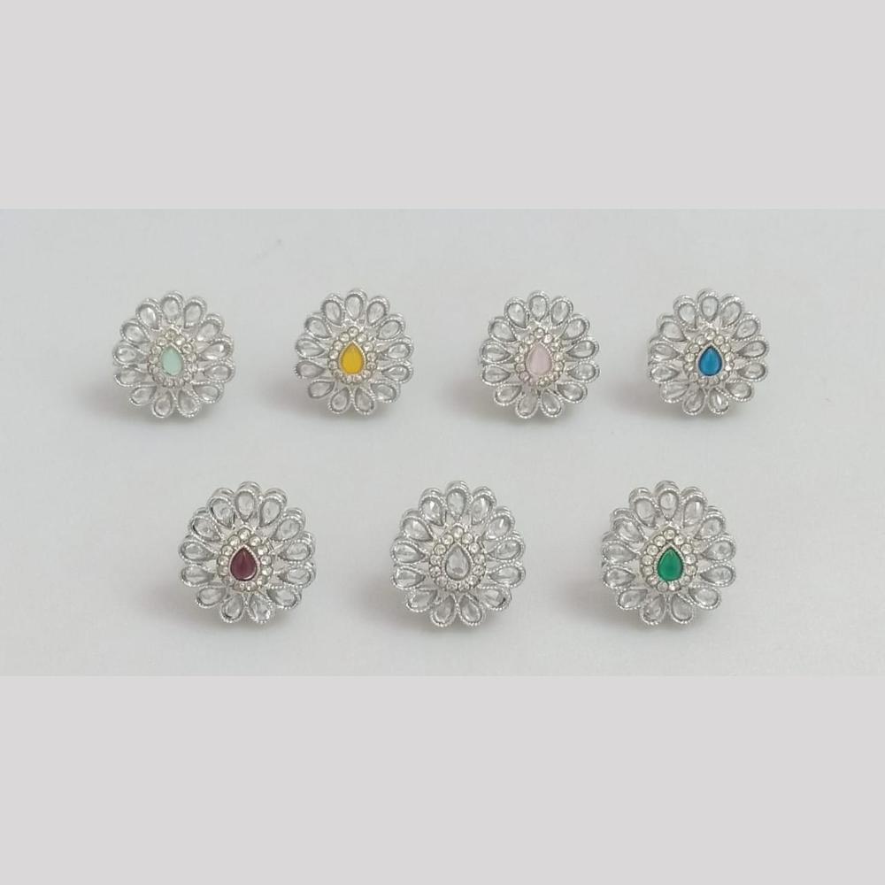 Manisha Jewellery Elegant Crystal Ring In Polished Silver Plating Stylish Sparkle For Her