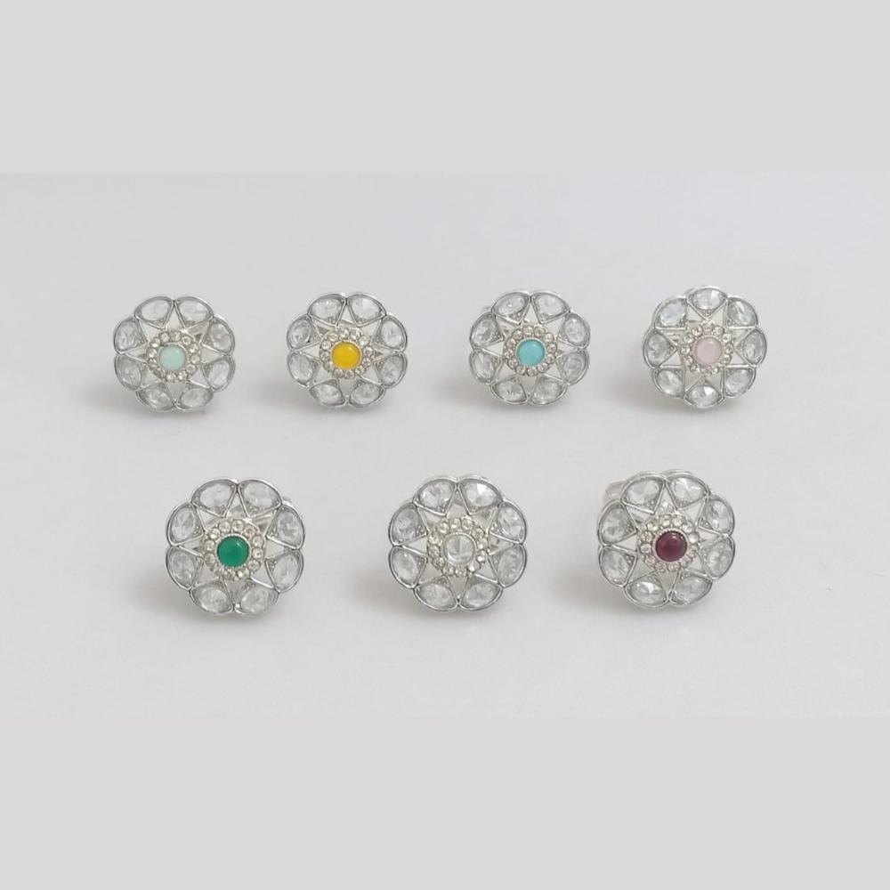 Manisha Jewellery Premium Silver Plated Crystal Ring Radinace And Elegance In One