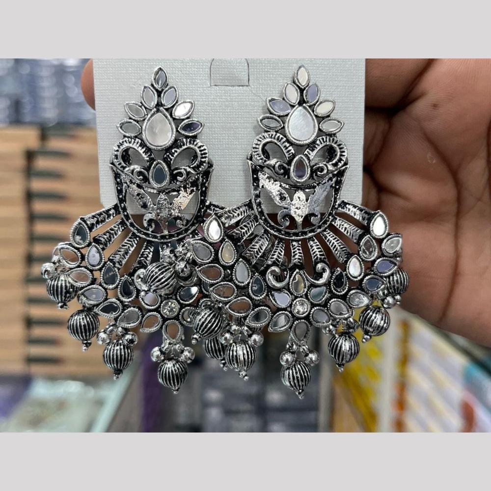 Manisha Jewellery Silver Refeclation Mirror Dangler Earrings Fusion of Trend