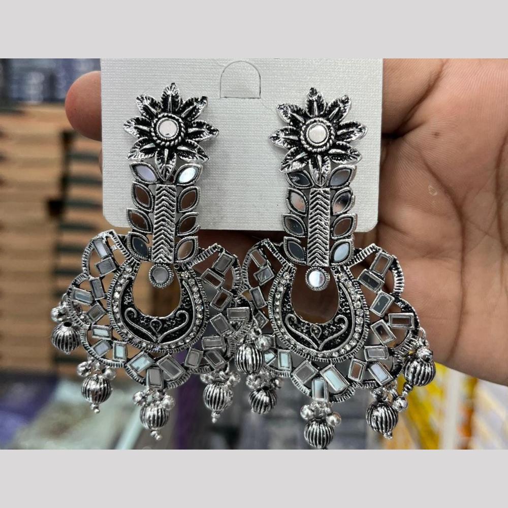 Manisha Jewellery Silver Refeclation Mirror Dangler Earrings Fusion of Trend
