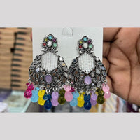Manisha Jewellery Artistic Oxidsied Dangler Earrings With Mirror And Delicate Beads 