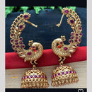 Manisha Jewellery Royal Peacock Jhumki With Sparkling Pota Stone And  Dangling Pearls 