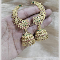 Manisha Jewellery Royal Peacock Jhumki With Sparkling Pota Stone And  Dangling Pearls 
