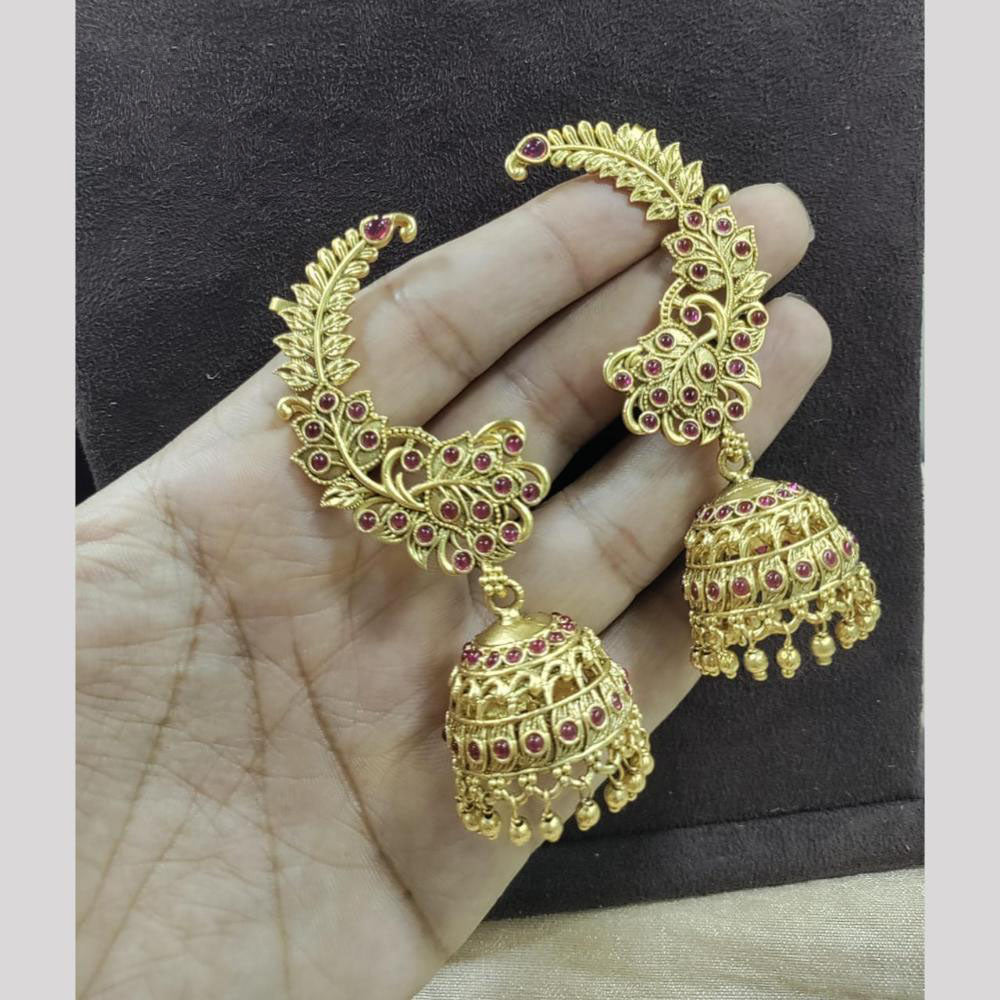 Manisha Jewellery Royal Peacock Jhumki With Sparkling Pota Stone And  Dangling Pearls