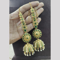 Manisha Jewellery Classic Indian Jhumka Earrings With Pota Stone And Pearl Hangings 
