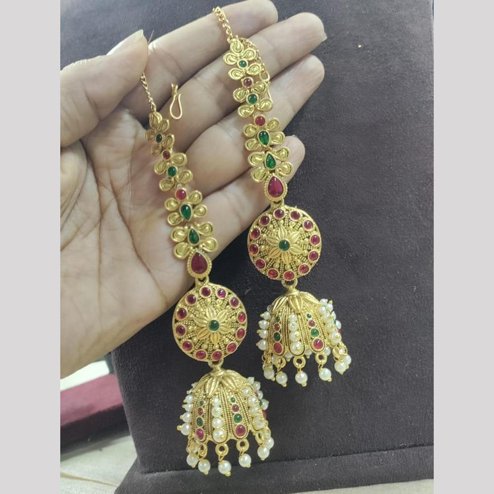 Manisha Jewellery Classic Indian Jhumka Earrings With Pota Stone And Pearl Hangings