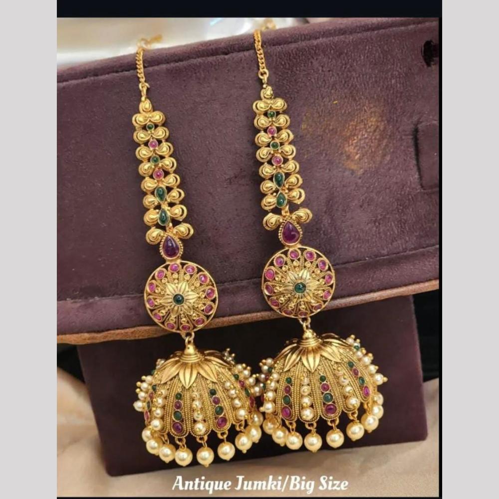 Manisha Jewellery Classic Indian Jhumka Earrings With Pota Stone And Pearl Hangings