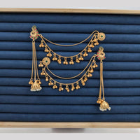 Manisha Jewellery Royal  Pota Stone And Pearl Jhumki With Side Kanchain For Festive Wear 