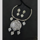 Manisha Jewellery Ethnic Oxidised Necklace Set With Lotus And Leaf Design Perfect For Indian Outfits 