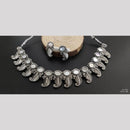 Manisha Jewellery For Ethnic Glam Oxidised Plated Mirror Stone Necklace Set 