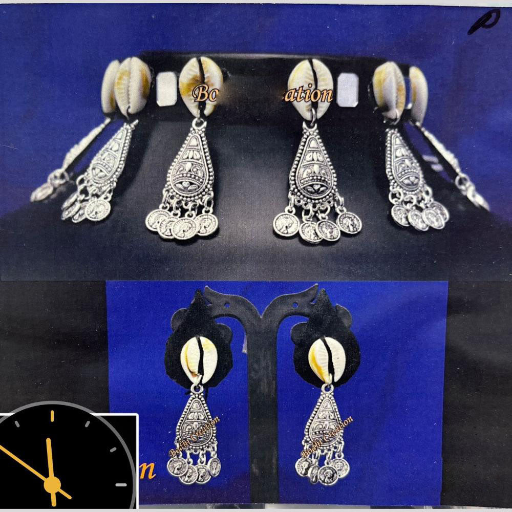 Manisha Jewellery Designer Shell Choker Set Oxidised Plated Jewellery For Elevated Occsions