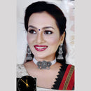 Manisha Jewellery Oxidised Choker Necklace Set With Pearl Elegant Ethnic Wear 