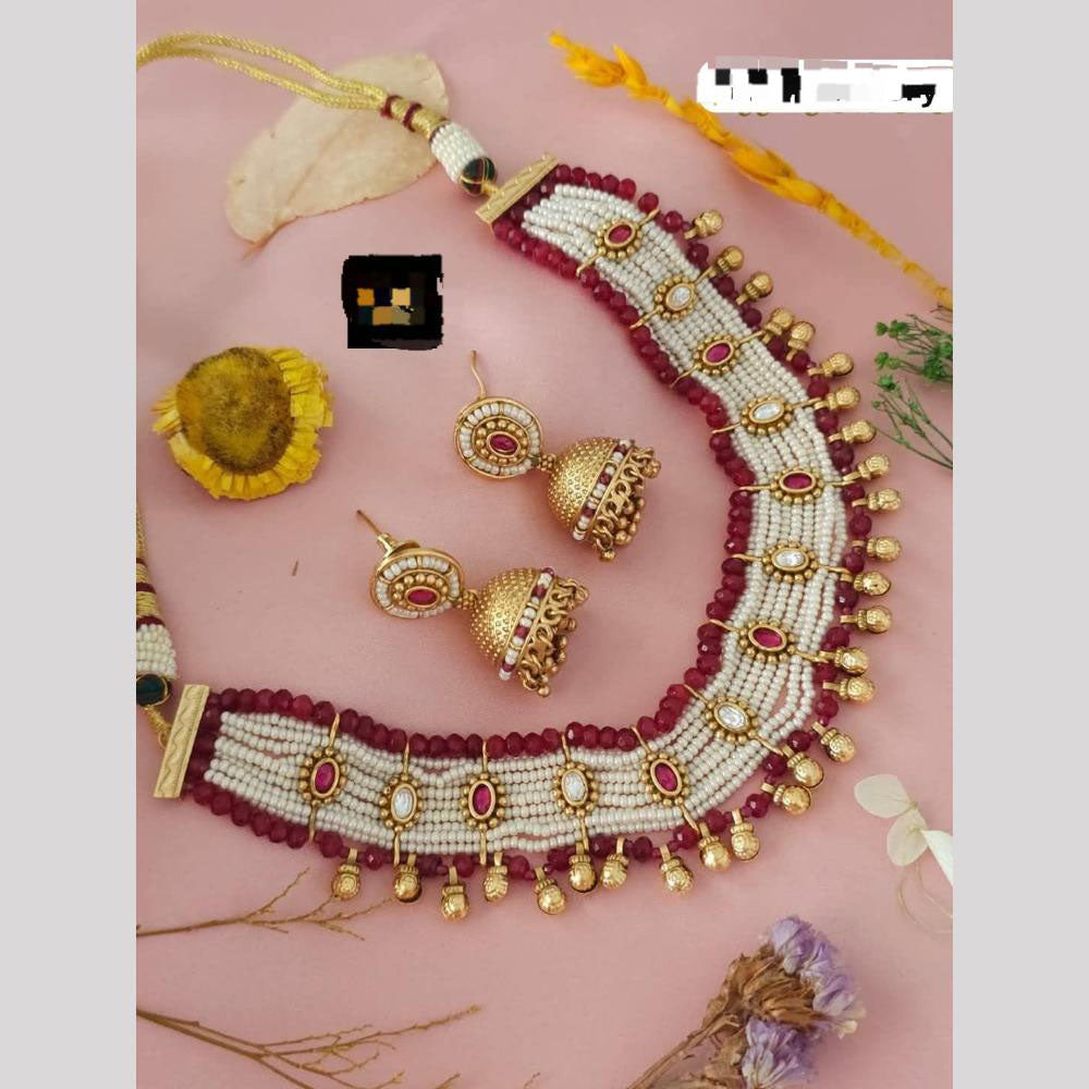 Manisha Jewellery Glam Pota Stone And Pearl Ensemble Perfect Fusion Of Tradition
