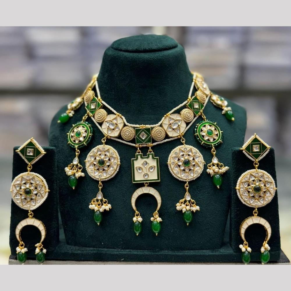 Manisha Jewellery Festive Kundan And Pearl Meenakari Set Elegant Heriloom Jewellery For Grand Occasion