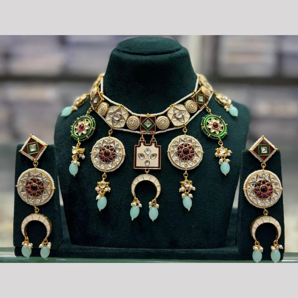 Manisha Jewellery Festive Kundan And Pearl Meenakari Set Elegant Heriloom Jewellery For Grand Occasion