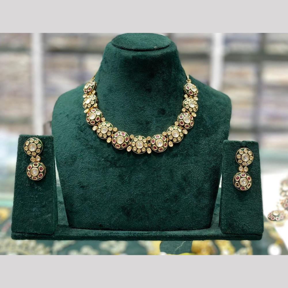 Manisha Jewellery Royal Meenakari Necklace Set With Pota Stone A Timeless Blend Of Grace