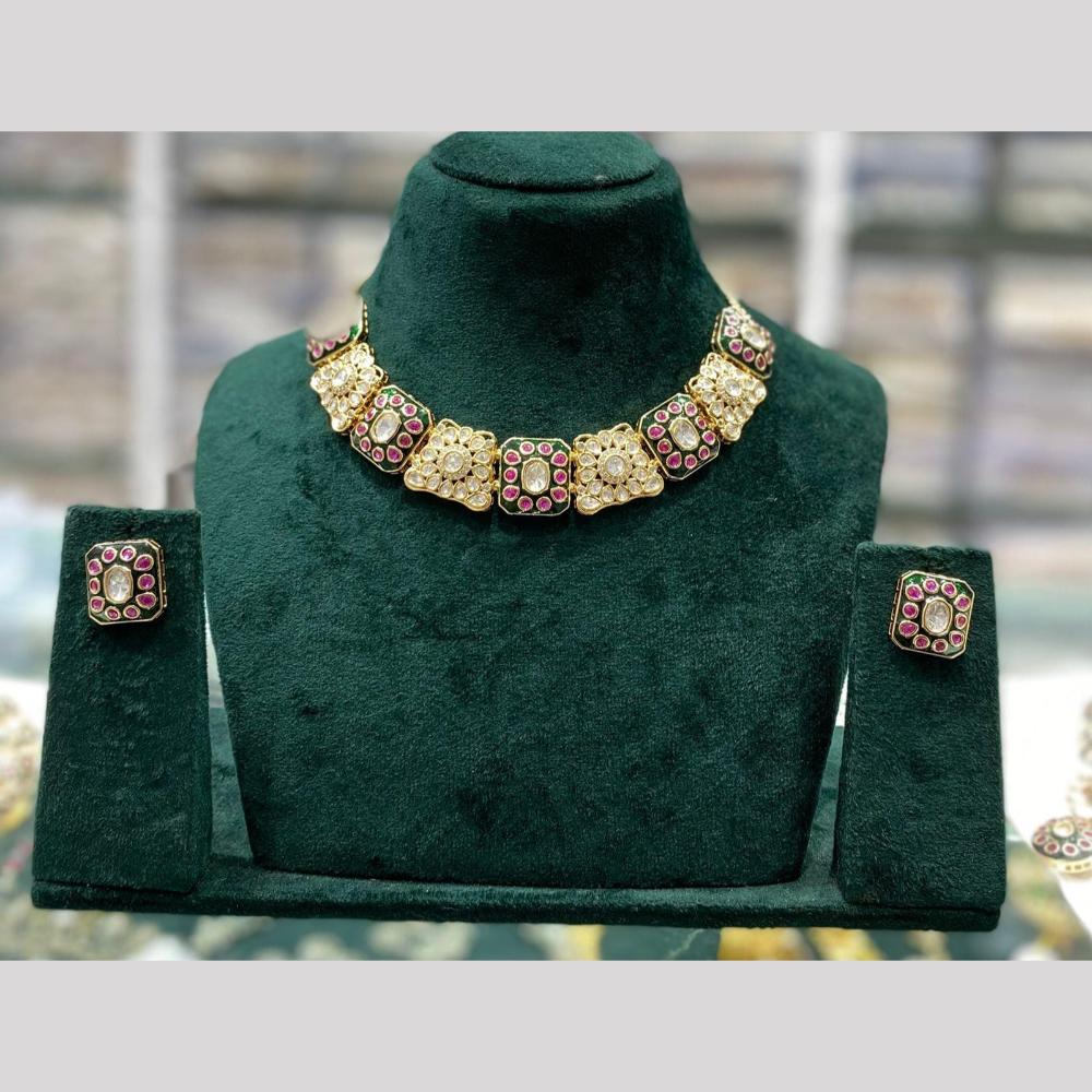 Manisha Jewellery Royal Meenakari Necklace Set With Pota Stone A Timeless Blend Of Grace