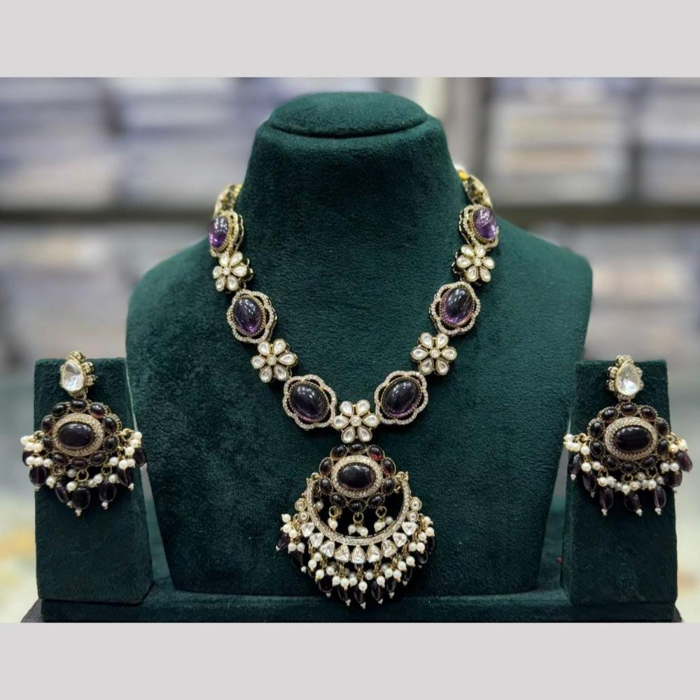 Manisha Jewellery Pota Stone And Pearl Necklace Set Elegant Jewellery For Weddings And Ceremonies