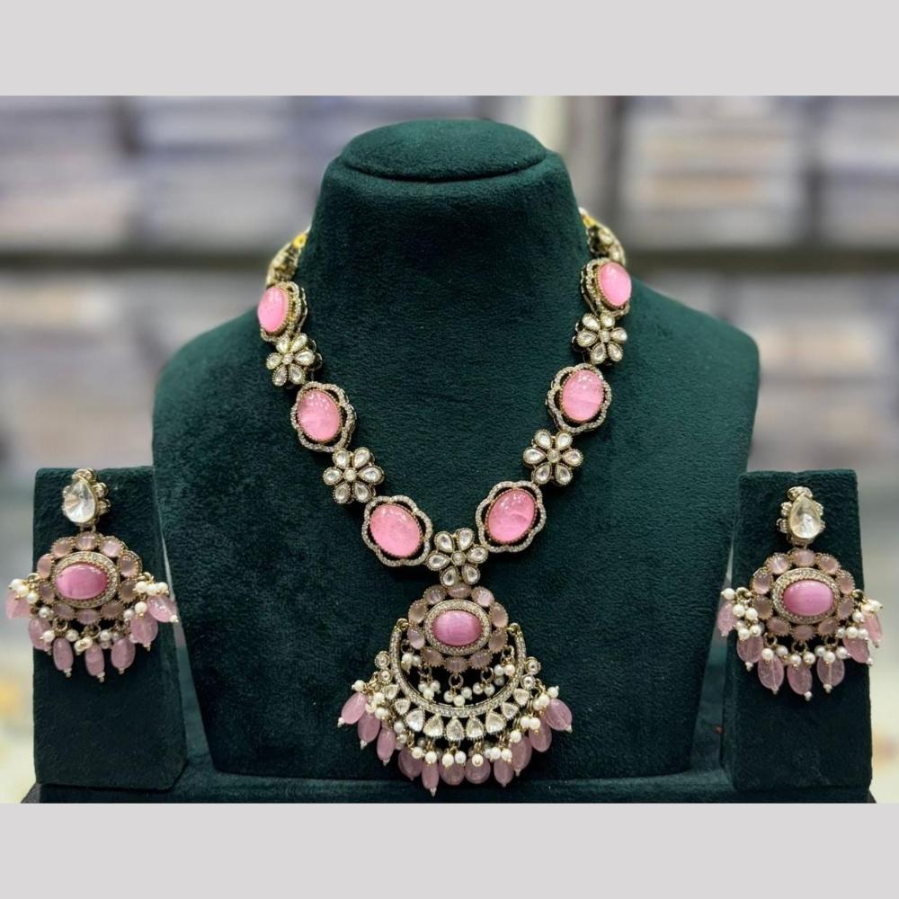 Manisha Jewellery Pota Stone And Pearl Necklace Set Elegant Jewellery For Weddings And Ceremonies