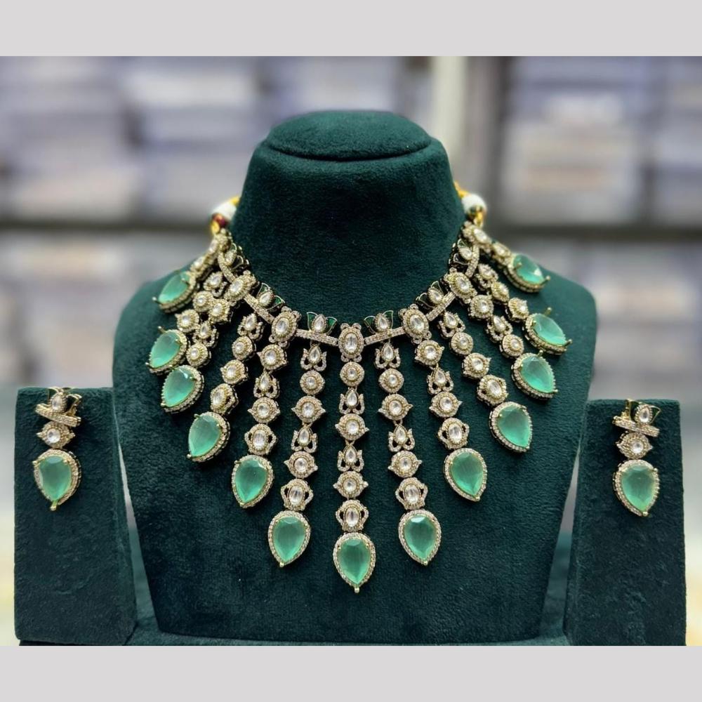 Manisha Jewellery Designer Pota And Austrain Stone Necklace Set Festive Glamour For Ethnic Looks
