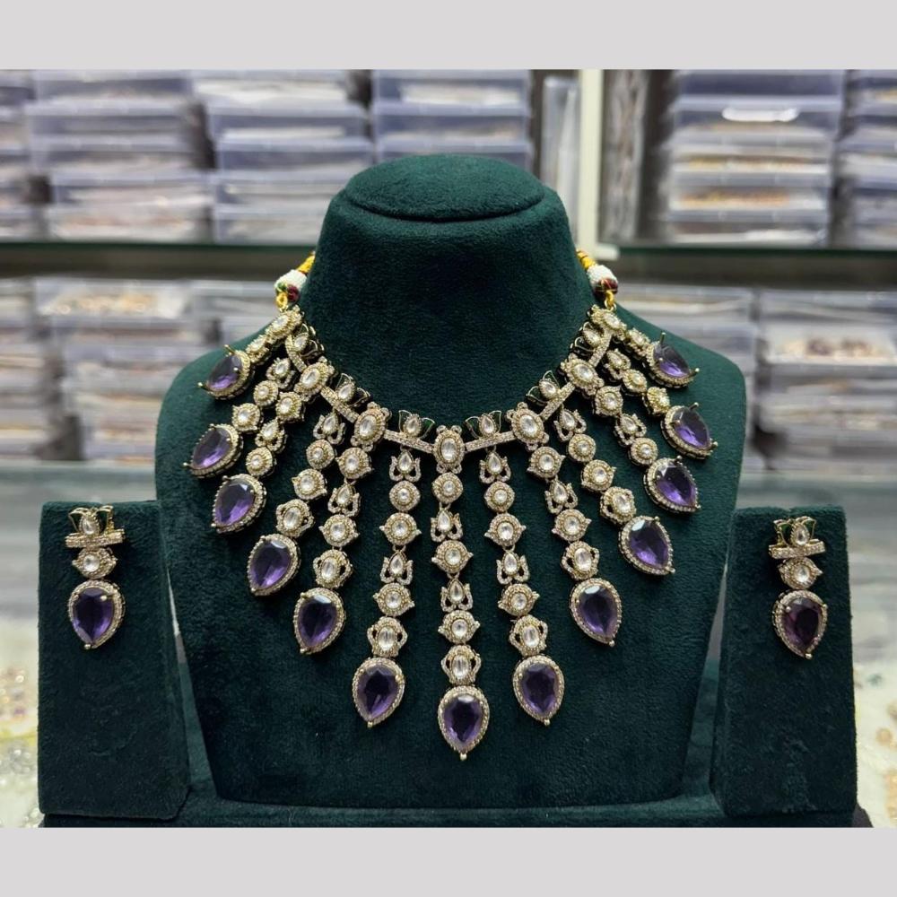Manisha Jewellery Designer Pota And Austrain Stone Necklace Set Festive Glamour For Ethnic Looks