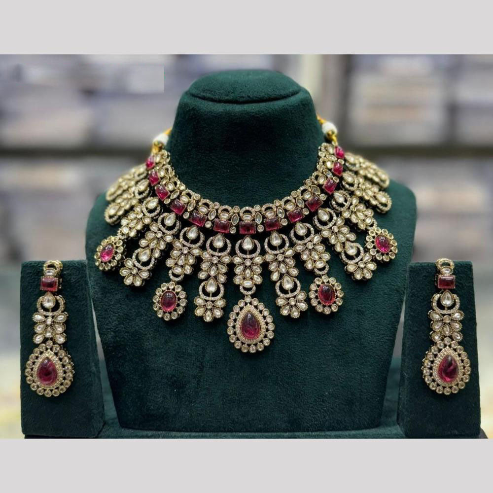 Manisha Jewellery Kundan And Pota Necklace Set Sparkling Tradtional Charm For Celebrations