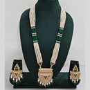 Manisha Jewellery Classic Crystal Stone And Pearl Layered Long Necklace Set 