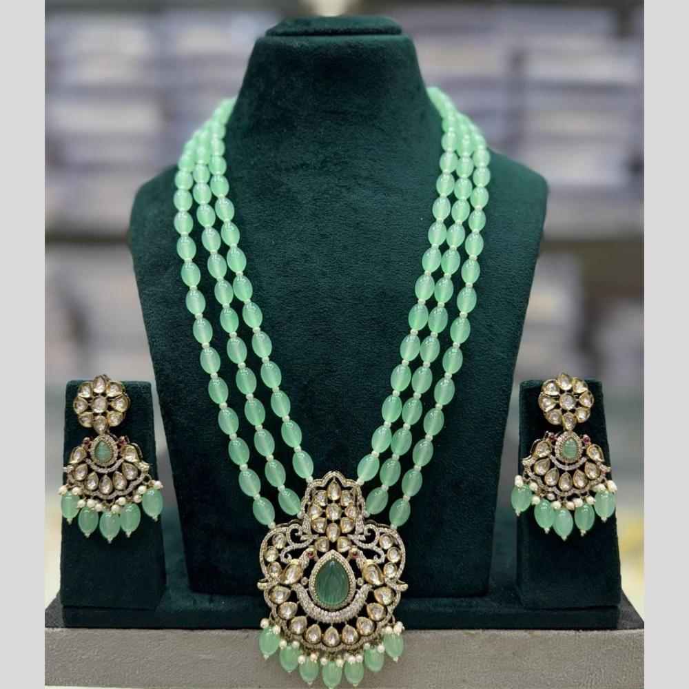 Manisha Jewellery Stylish Kundan And Beads Long Necklace Set Elevate Your Ethnic Wardrobe