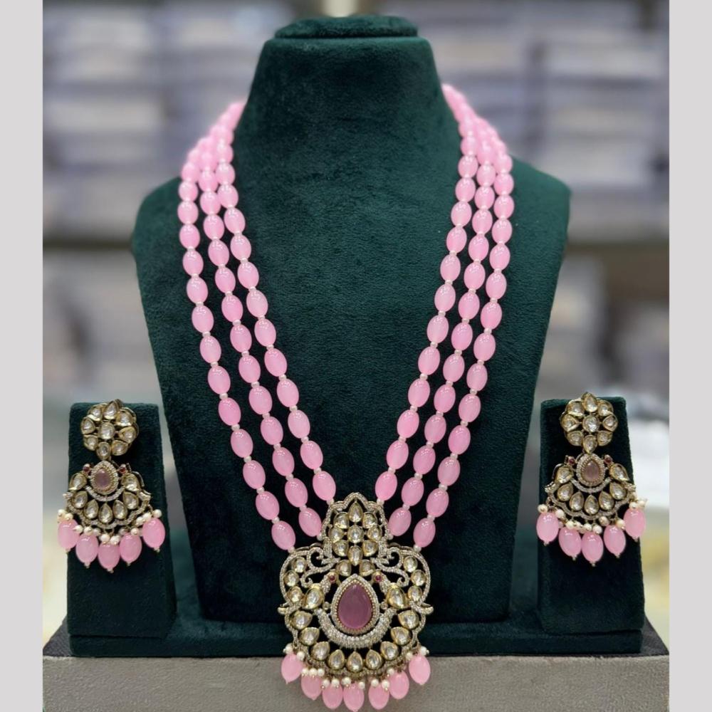 Manisha Jewellery Stylish Kundan And Beads Long Necklace Set Elevate Your Ethnic Wardrobe