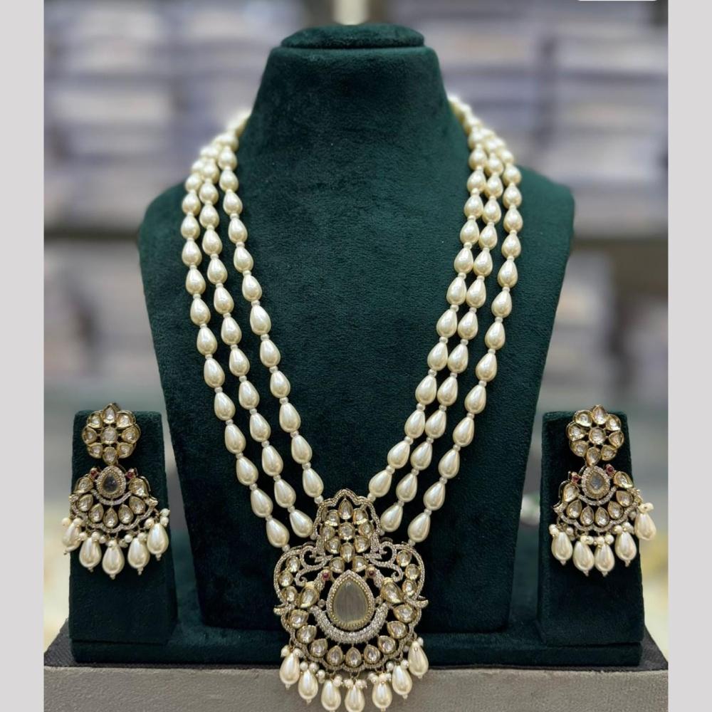 Manisha Jewellery Stylish Kundan And Beads Long Necklace Set Elevate Your Ethnic Wardrobe